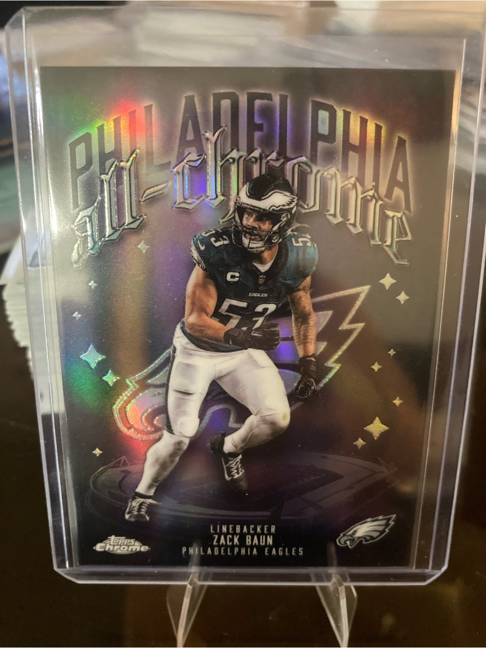 Zack Baun Philadelphia Eagles Holographic Football Card